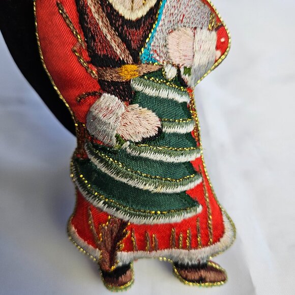 Embroidered Santa Ornament Vtg St. Nick Old World Father Christmas Decor - Picture 7 of 13